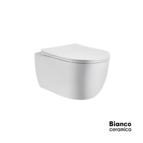 Λεκάνη Κρεμαστή ΜΑΥΑ/48,5 Rimless με κάλυμμα Slim Soft Close 9600SC, Bianco Ceramica White