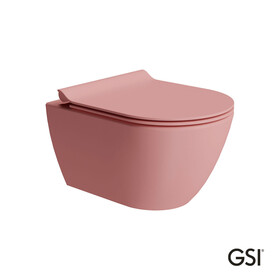 Λεκάνη Κρεμαστή Pura/50 Swirlflush με κάλυμμα MS86SC Super Slim Soft Close, GSI Blush Matt